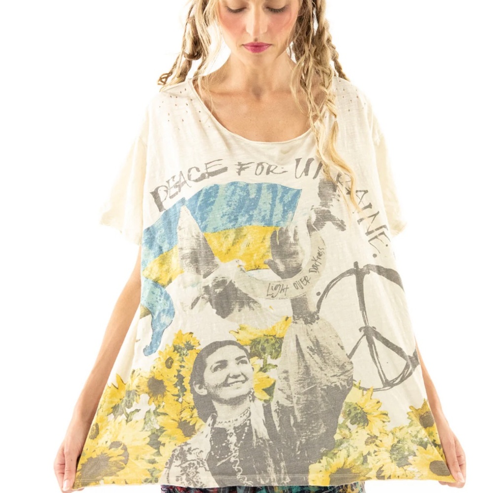 Magnolia Pearl Peace for Ukraine tee O/S worn twice with tags.